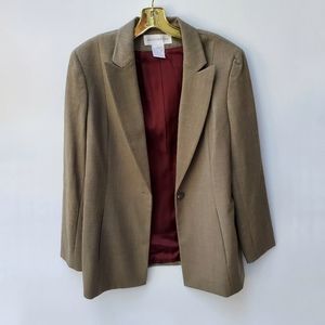 VTG Jones NewYork WOOL Blazer Single Waist Button w/ Pockets! Size 14 Li…